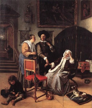 the painter jan asselyn Painting - Doctors Visit Dutch genre painter Jan Steen